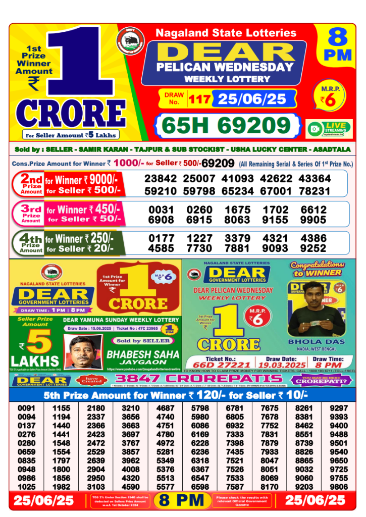 Dear Stork 8PM Lottery Result